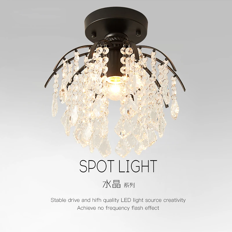

Modern light luxury crystal ceiling light balcony light simple atmosphere entrance hall