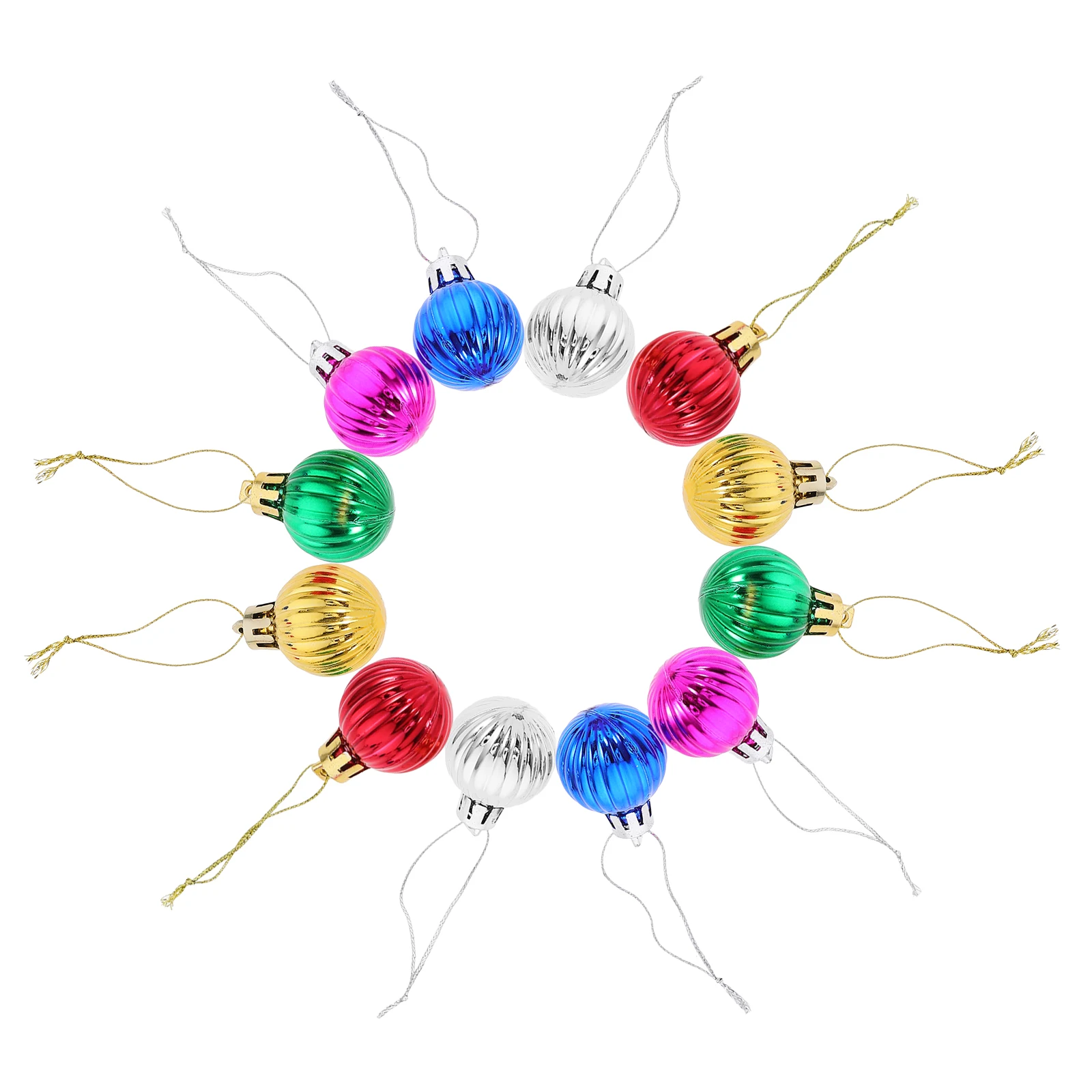 

12 Pcs Christmas Ball Pendant Colored Ornaments New Year Tree Aesthetic Plastic Outdoor for Child