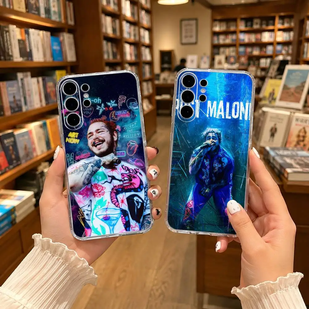 P-Post Malonee Rap hip hop Transparent phone Case For Samsung S25,24,21,22,21,20,10,S9Ultra,Plus,Fe,Lite