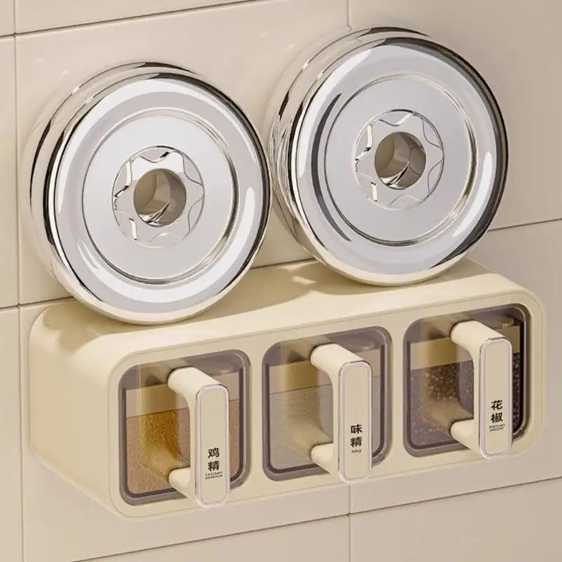 

Настенный набор для специй с ложкой и этикетками, многосекционный контейнер для приправ