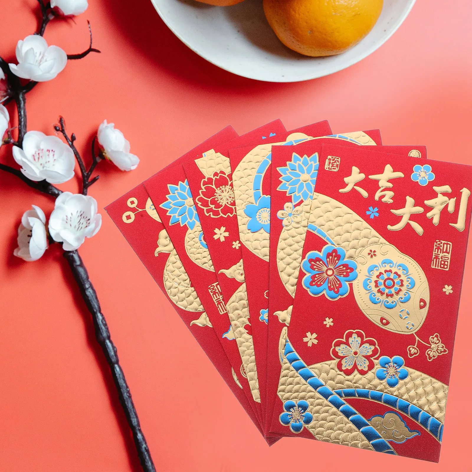 

30 шт. красных конвертов на Год Змеи, китайский лунный Новый год, конверты для денег, декоративные кошельки для свадеб