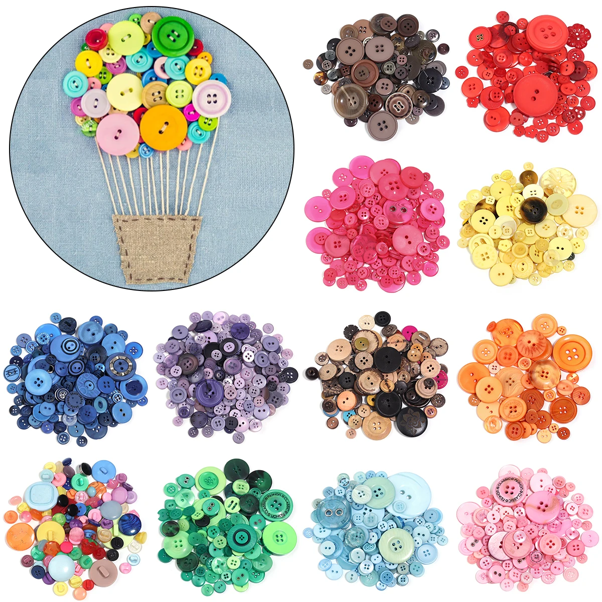 

50g Colorful Mixed Resin Buttons Rotundity Household Handmade DIY Sewing Supplies Clothing Accessories Material