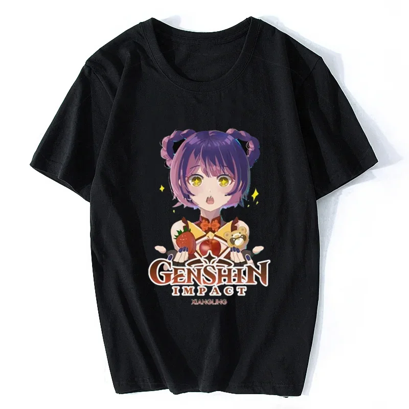 

Funny Genshin Impact Xiangling T Shirt for Women Game Anime Short Sleeve T-shirt Streetwear Tee Tops Kawaii Y2k Clothing Tops