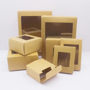 Geschenkpakete mit Fenstern, weißes Kraftpapier, schwarze Weihnachtsgeschenkboxen, Kuchenverpackung, Hochzeit, Familienparty, Pfannkuchen, DIY, 10 9 Hauptgebäudebuilderverkäufe - №6