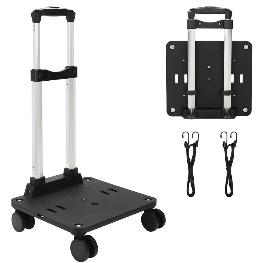 

Folding Hand Truck, Lightweight Small Dolly Cart with 360 Spinner Wheels, Foladable Trolley Luggage Cart, Portable Collapsible C