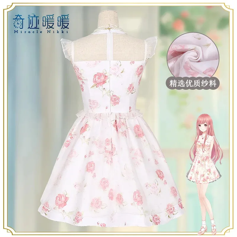 AIAI 2025Anime Miracle Nikki Cosplay Costume Kawaii Floral With Necklace Halloween Party Sexy Dress For Adult children