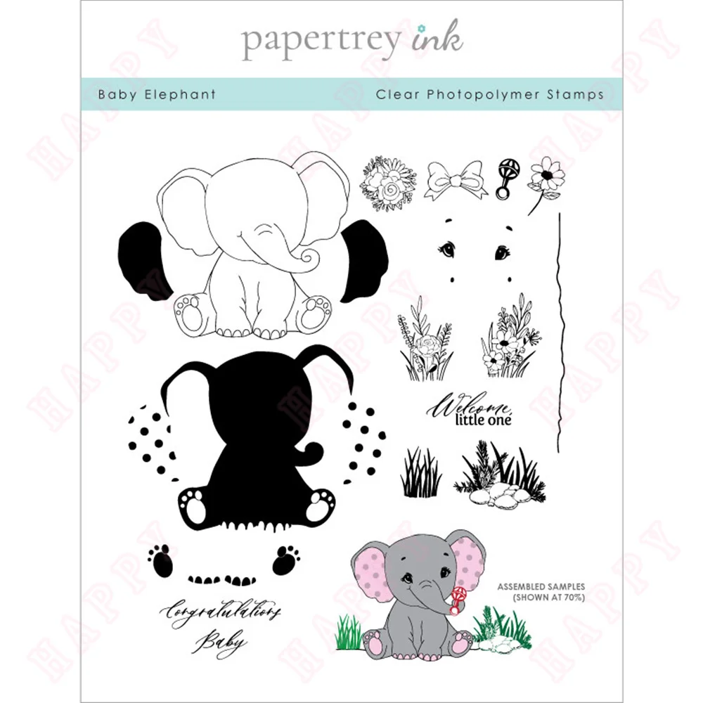 

2024 New Metal Cutting Dies Stamps for DIY Craft Greeting Card Scrapbooking Decoration Embossing Template Baby Elephant Dies