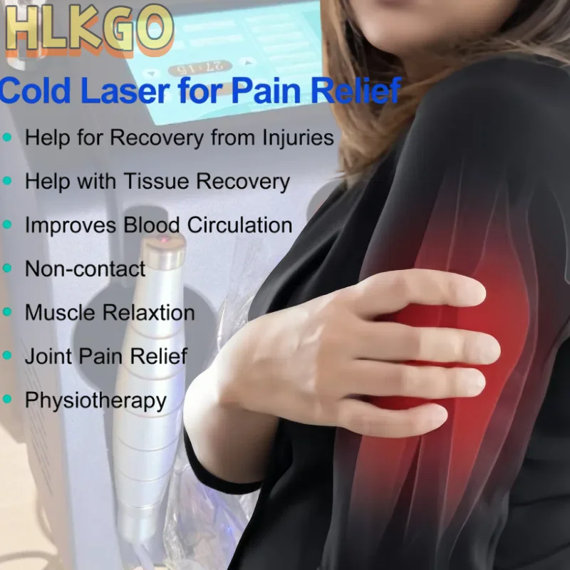 

HLKGO Ручное устройство для лазерной терапии 808 нм 650 нм Двухволновое устройство для реабилитации боли в шее, плечах и спине