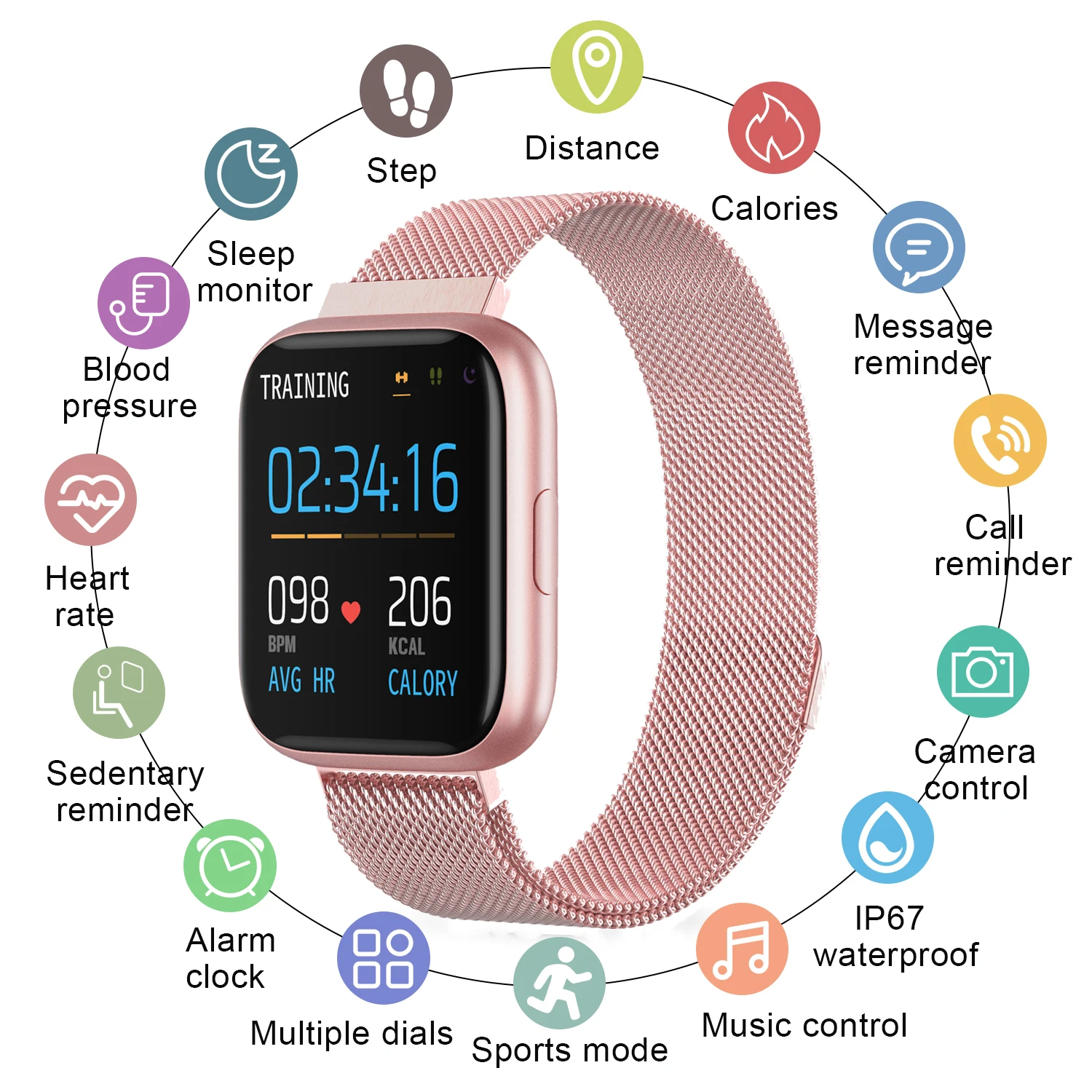 

1.4 Inch Smart Watch For Women Heart Rate Blood Pressure Sleep Monitoring Multi Sport Modes Smart Notification Ladies Smartwatch