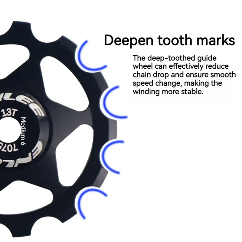 Five Colours Bike Aluminum Alloy Guide Wheel Pulley Rear Derailleur 11T 13T Guide MTB Ceramic Bearing Jockey Wheel For 4/5/6MM - Image 5