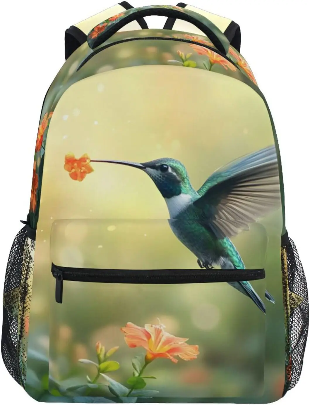 

Школьная сумка, рюкзак с принтом птиц и растений, регулируемая сумка для книг для мальчиков и девочек, дети M
