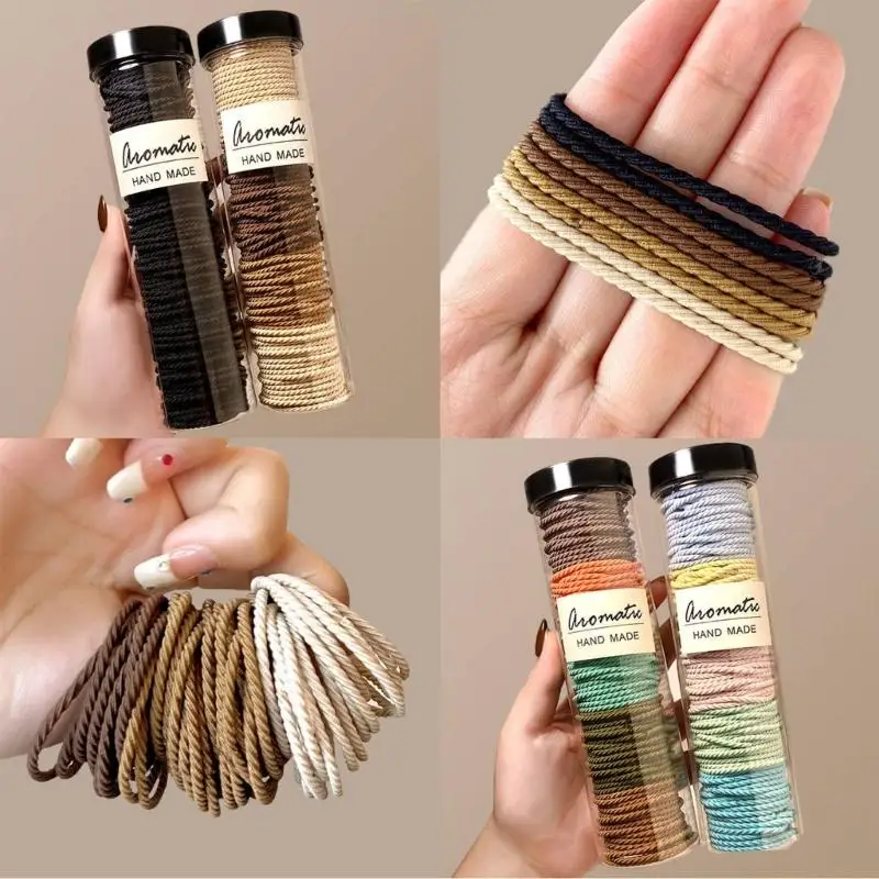 31BF 1 Set Portable Hair Ties Compact Ponytail Holders Easy to Carry Hair Scrunchies