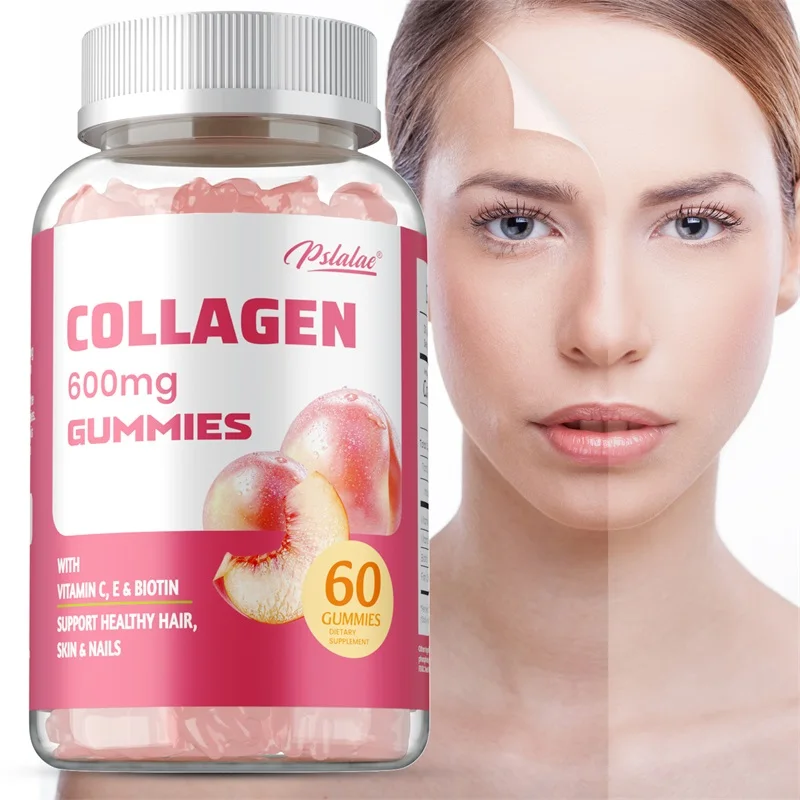 

Collagen Gummies 600mg - Supports Healthy Hair, Skin and Nails, Promotes Collagen Synthesis, Improves Energy, Immunity, Non-GMO