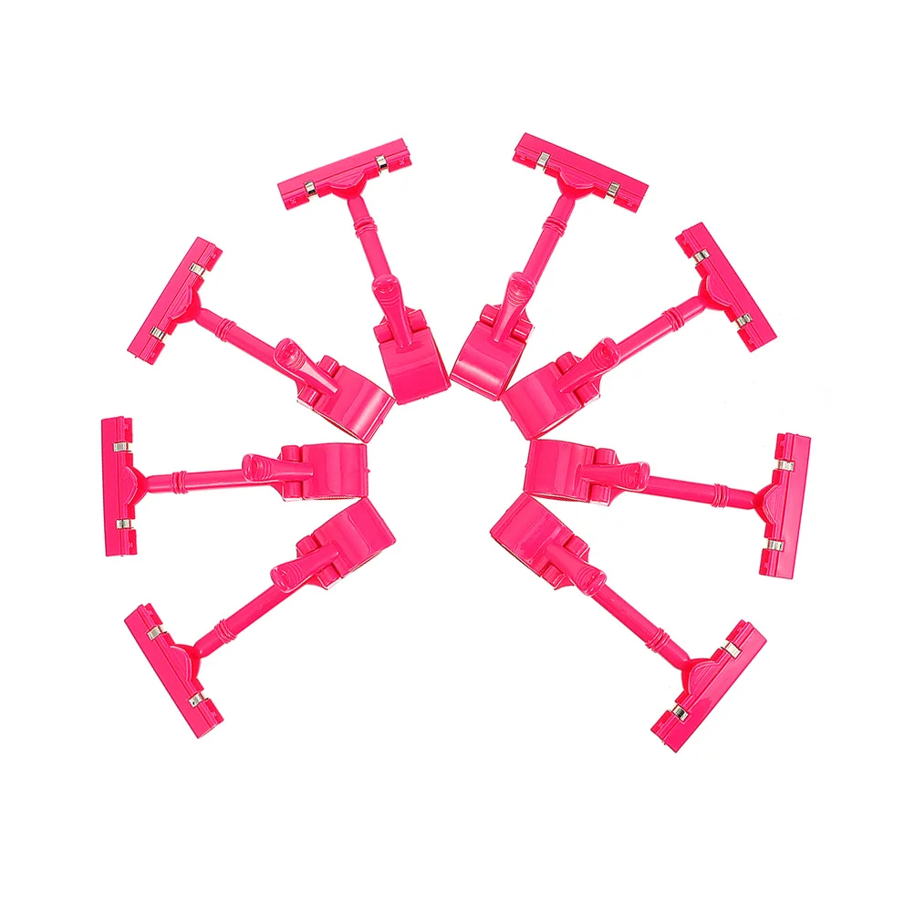 

8pcs Price Tag Holder Clips Plastic Label Clamp Supermarket Display Tags Signage Reusable Adjustable Double Clip
