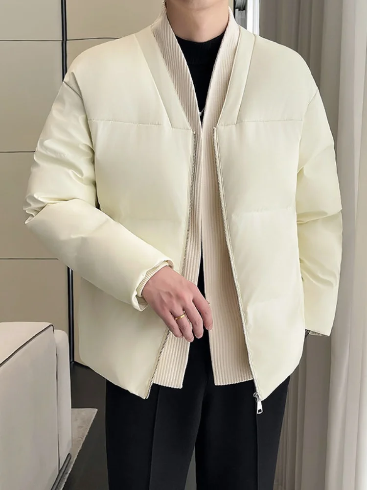 

Men's Thiened PU Leather Cotton Jaet Winter Outerwear Cleanfit Sle Casual Wear Warmth Guaranteed Zipper Closure Long Sl...