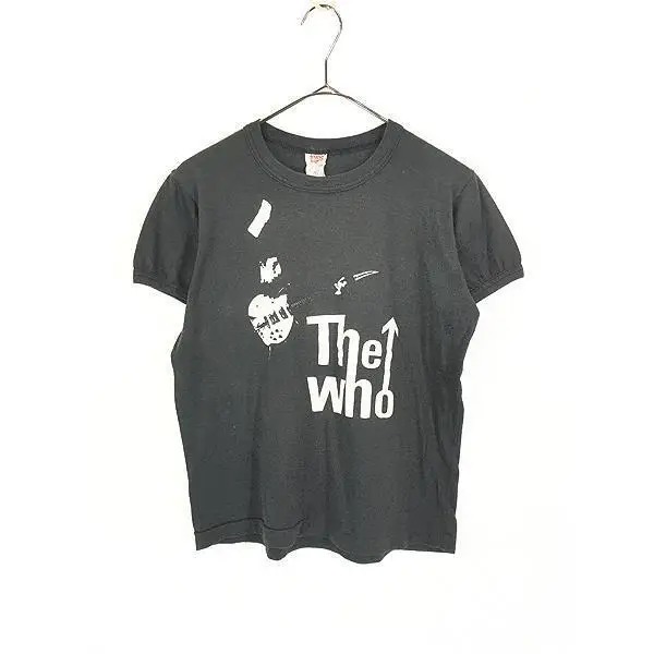 Women'S Vintage Clothes 80S Made In Canada The Who Rock Band Ringer T Shirt Blac