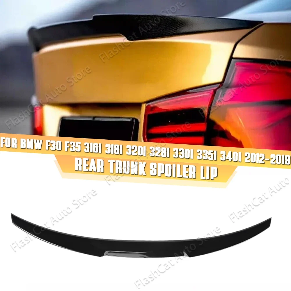 Rear Trunk Spoiler Roof Wing Gloss Black Trim For BMW M4 Style F30 F35 F80 316d 318i 320i 330i 325i 320d 340i M3 2012-2019