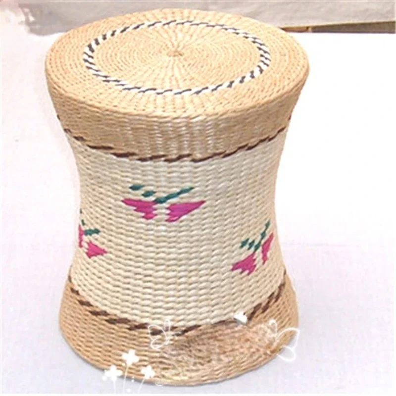 Environmentally Friendly Handmade Papyrus Woven Stool Pastoral Inner and Outer Drum Seat Dun Sitting