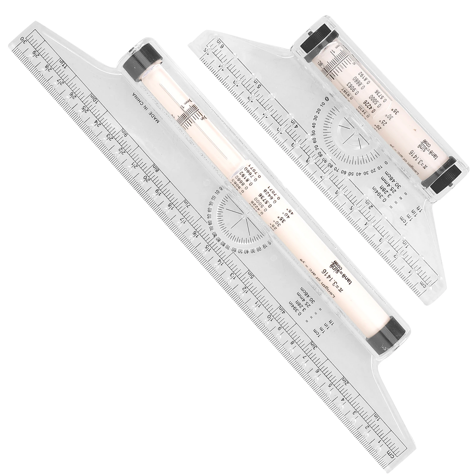 

Multi-purpose Rolling Ruler 15cm 30cm Transparent Plastic Measuring Tool for Drawing Design Engineers Parallel Ruler Angle