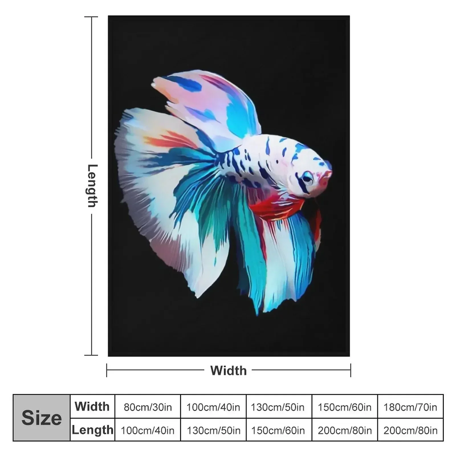 Betta Fish Throw Blanket funny gift bed plaid Beach Blankets