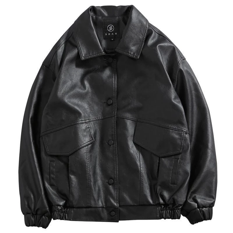 

PU Leather Jacket Men Black Soft Faux Leather Jacket Motorcycle Biker Fashion Leather Coats Male Bomber Jacket Pockets Clothes