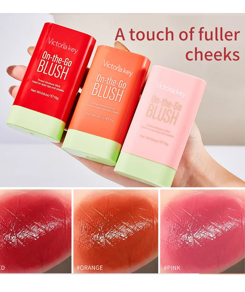 

Multi-function Blush Stick Natural Cheek Face Rouge Blusher Cream High Color Lasting Rendering Brightening Skin Tone Waterproof