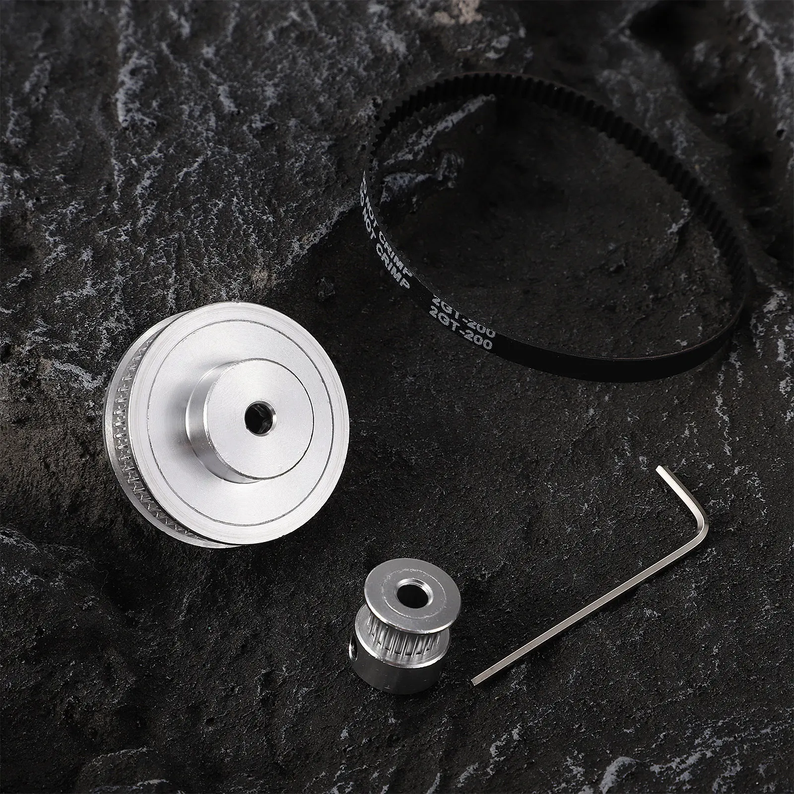 

2 pcs 3D Printer Synchronous Wheel Set 2Gt 20T 200Mmx6Mm Belt Aluminum Timing Pulley Kit For Stepper Motor Printer
