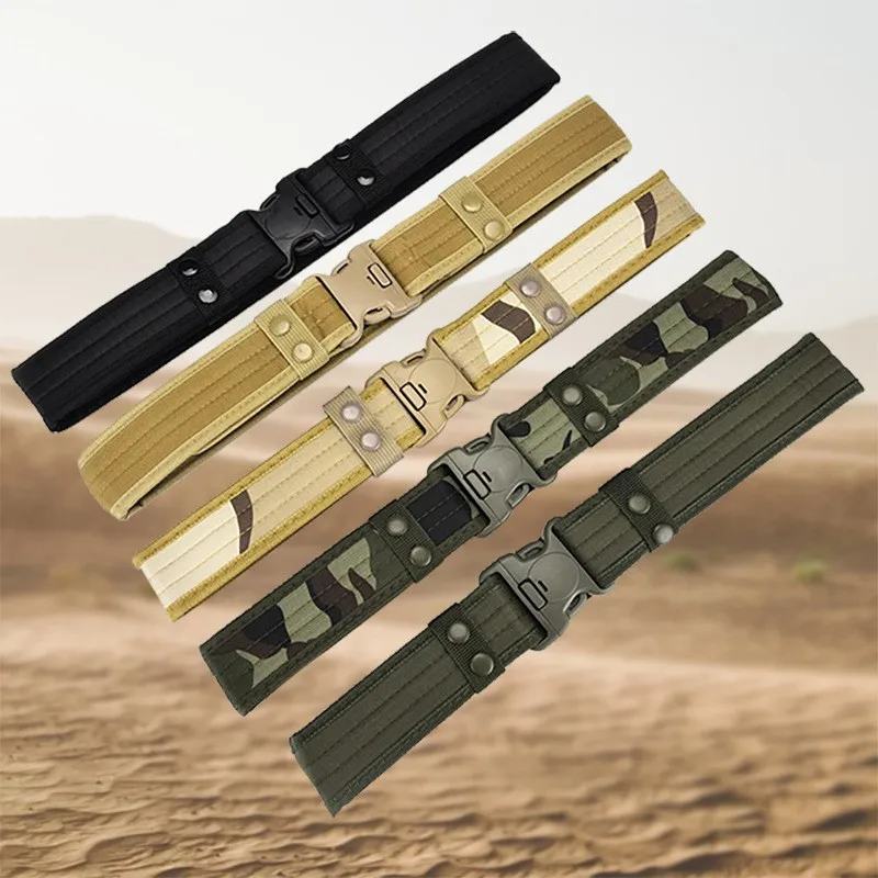 Camouflage tactical belt, canvas belt, military enthusiast Oxford cloth, military training belt, EVA men's outdoor pants belt
