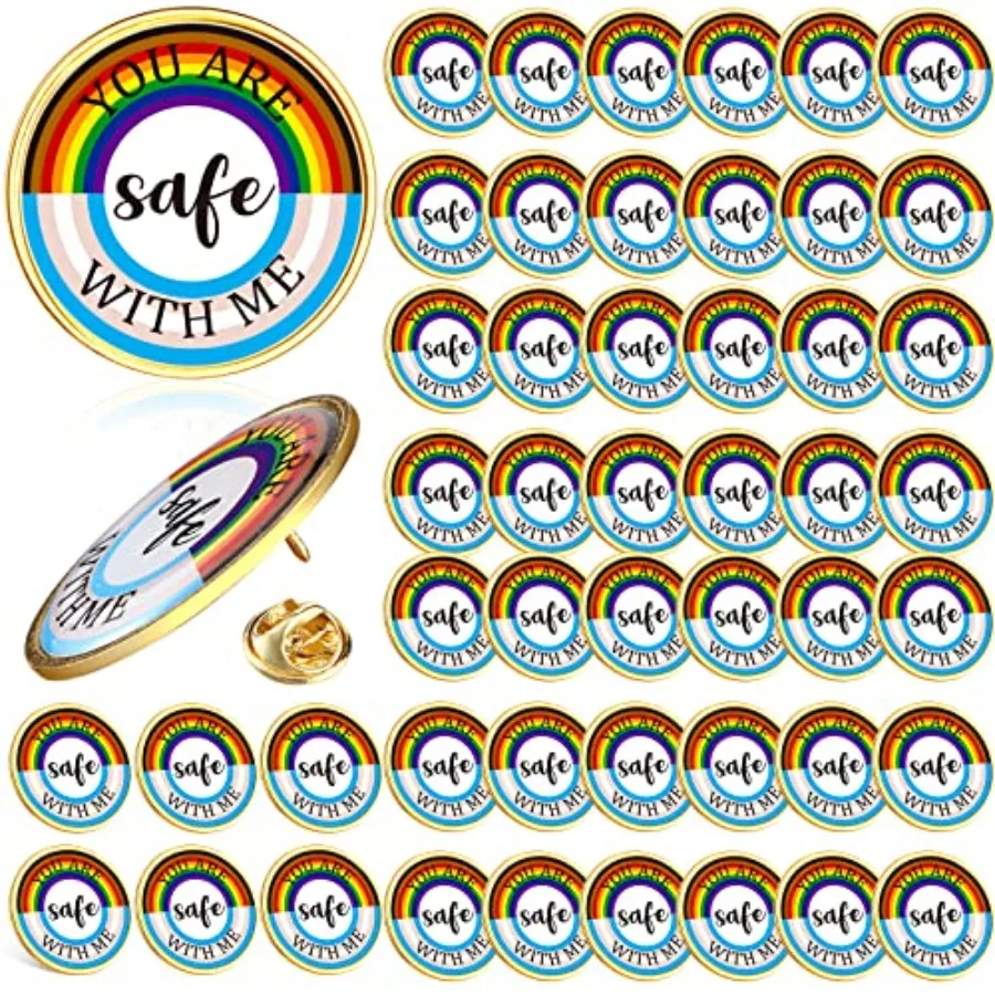 Junkin You Are Safe with Me Enamel Pins Rainbow Lapel Pride Pins Lgbtq Supports Badge Pride Accessories Cute Brooch