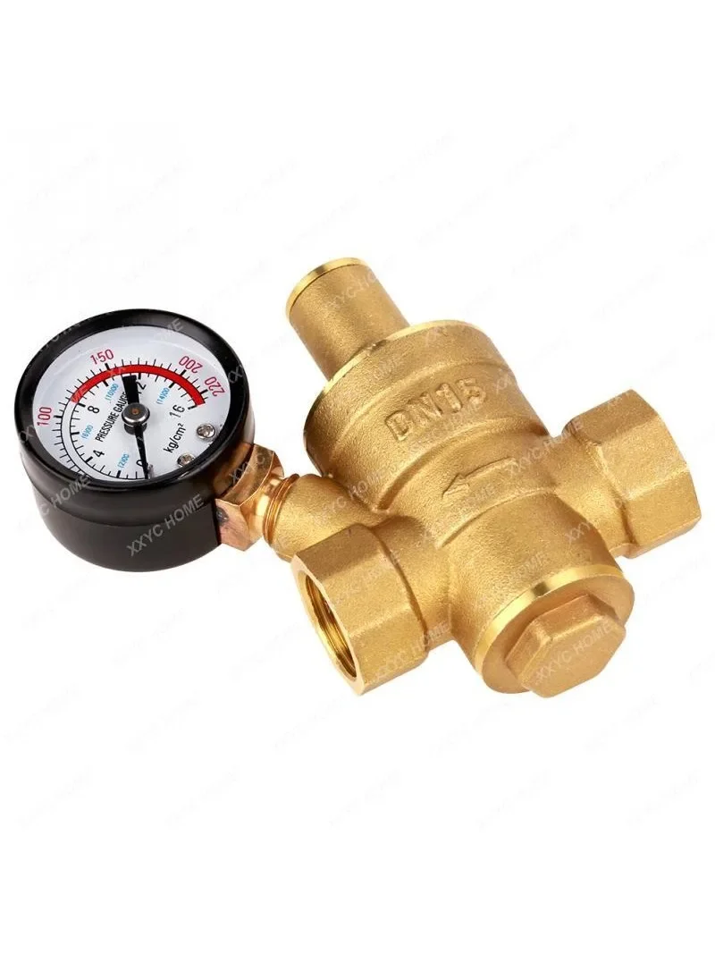 DN15 Adjustable Water Pressure Maintaining Relief Valves Regulator Reducer With Gauge Meter Brass Water Pressure Reducer Tools