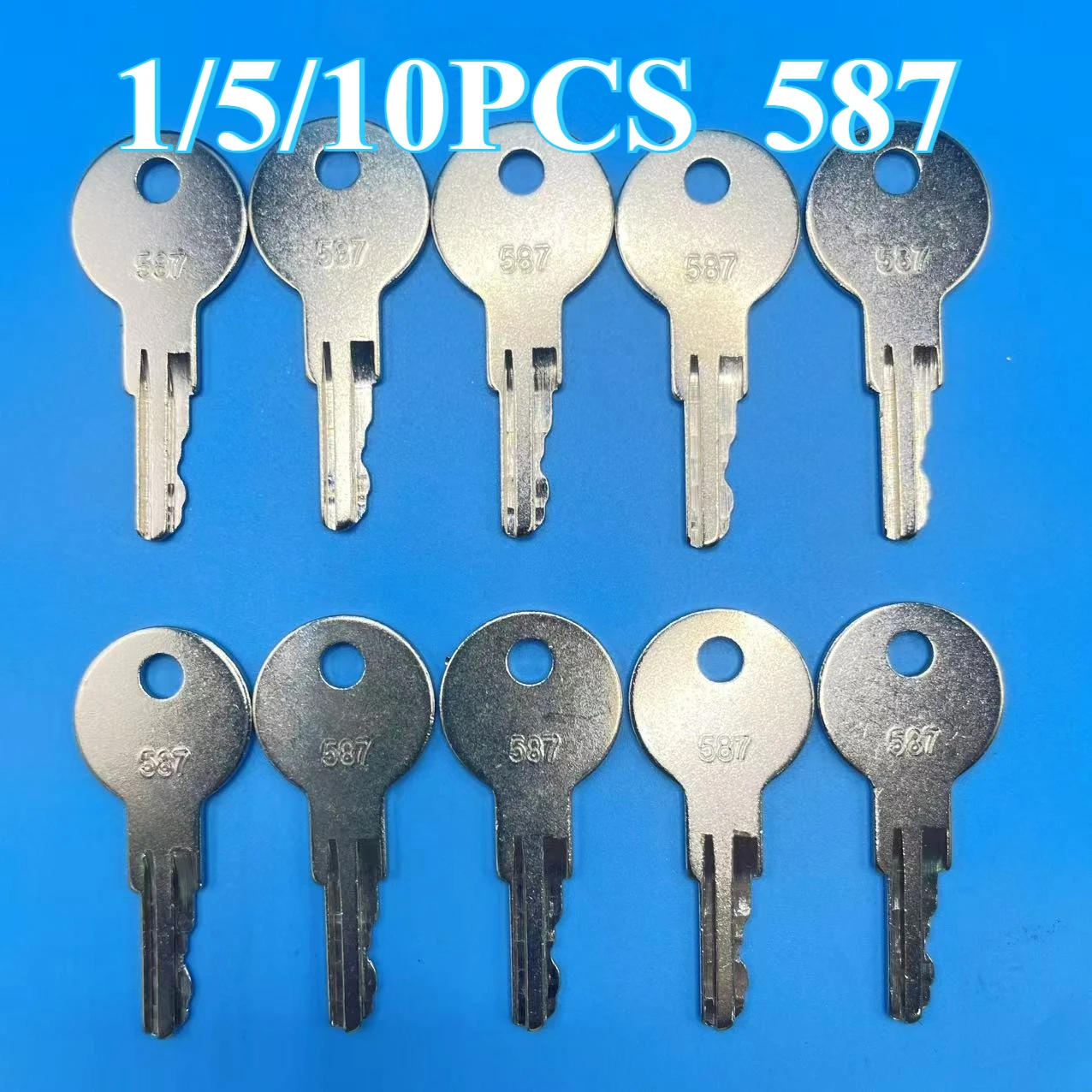 

1/5/10PCS 587 KEYS 7012587 ELI80-0106 587 Ignition Key Compatible with JLG Industrial Construction Models
