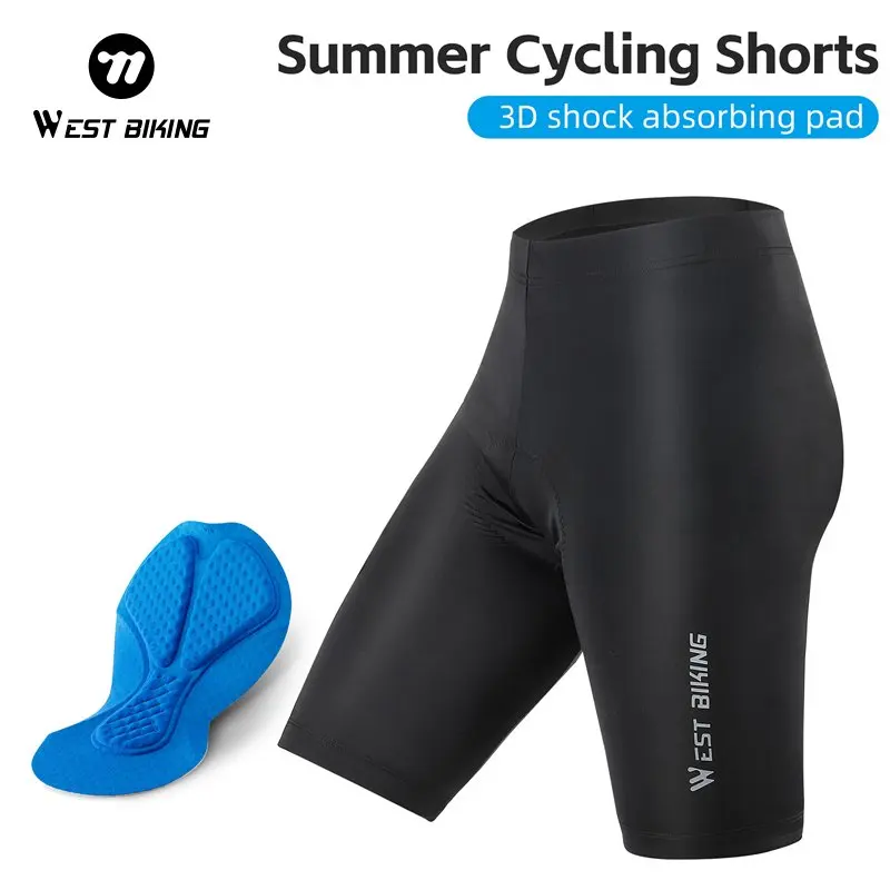 

WEST BIKING Cycling Shorts Summer Breathable Motorcycle Underpants with 3D Shock-Absorbing Cushion Quick-Dry High Elastic Short
