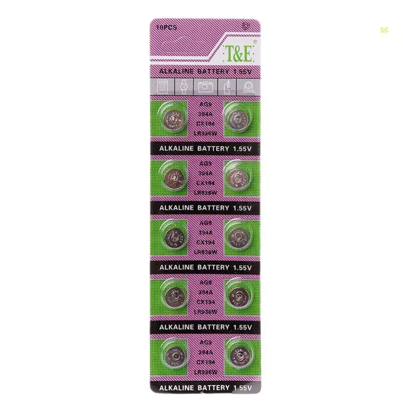 10PCS Alkaline Battery AG9 1.55V Button Coin Cell Watch Batteries LR936 394 SR936SW 194 V394 For Control Remote Dropshipping