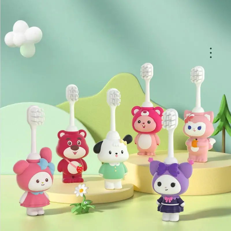 Kids Cartoon Animal Toothbrushes Soft Bristle Baby Training Manual Toothbrushes Toddler Dental Care Gum Protection 1-6 Years