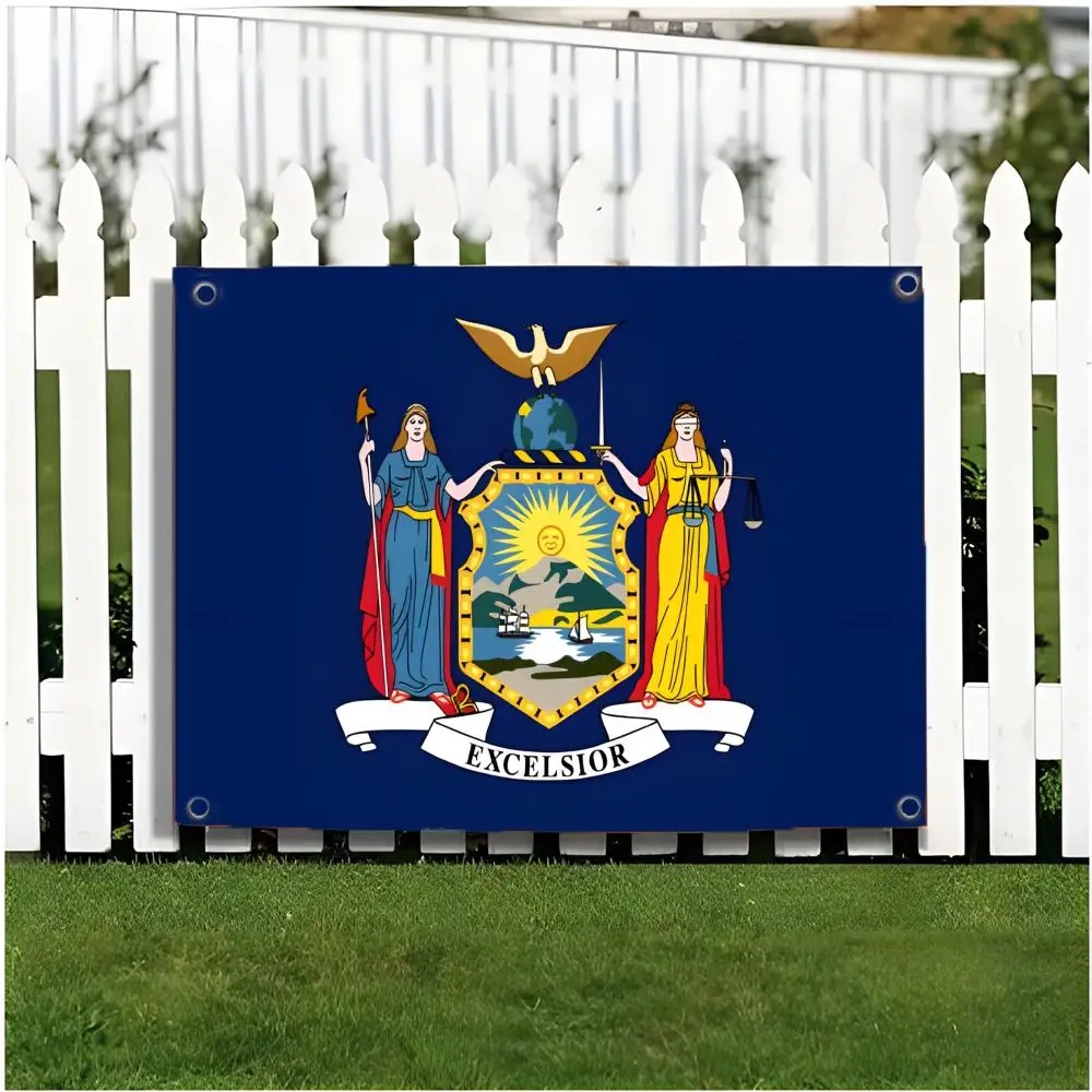 state N-New York State Flags Edgeless four-ring hanging decor indoor outdoor compatible easy for hanging display