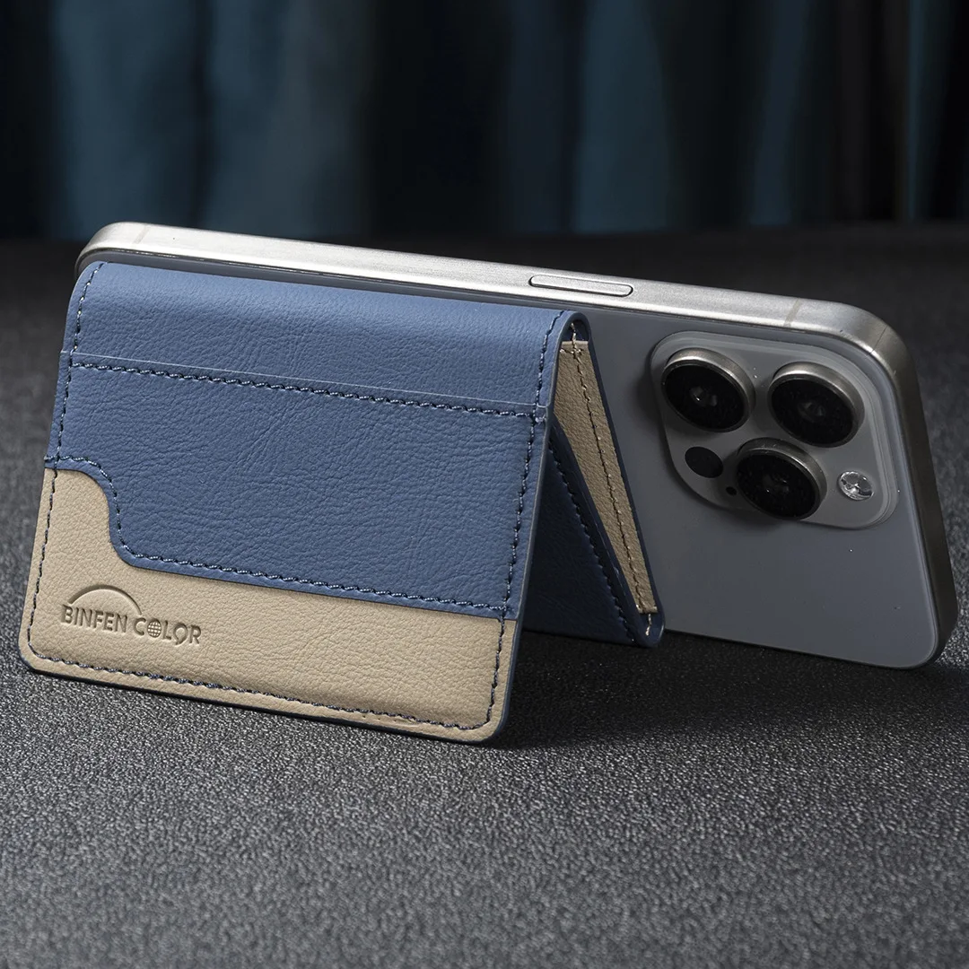 Geeignet für iPhone 16 Dreifach Faltbare Magnetische Brieftasche Kartenhalter, Magnetische Brieftasche mit Rückseitiger Saugnapf-Halterung Universelle Handy-Kartentasche – Detail 5