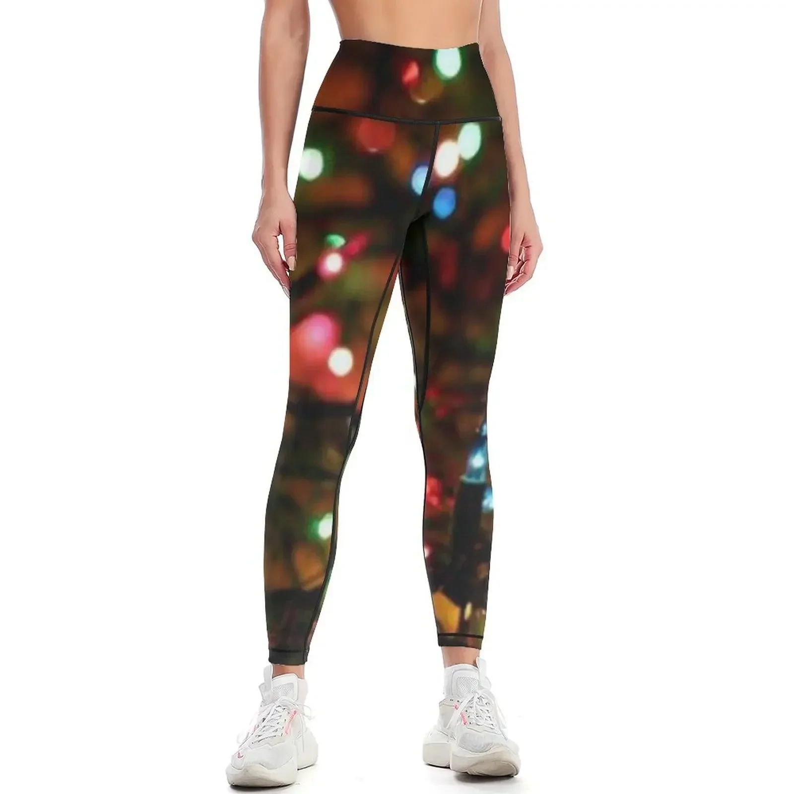 

Christmas lights background Leggings legings for fitness gym wear sports woman gym Female legging pants Womens Leggings