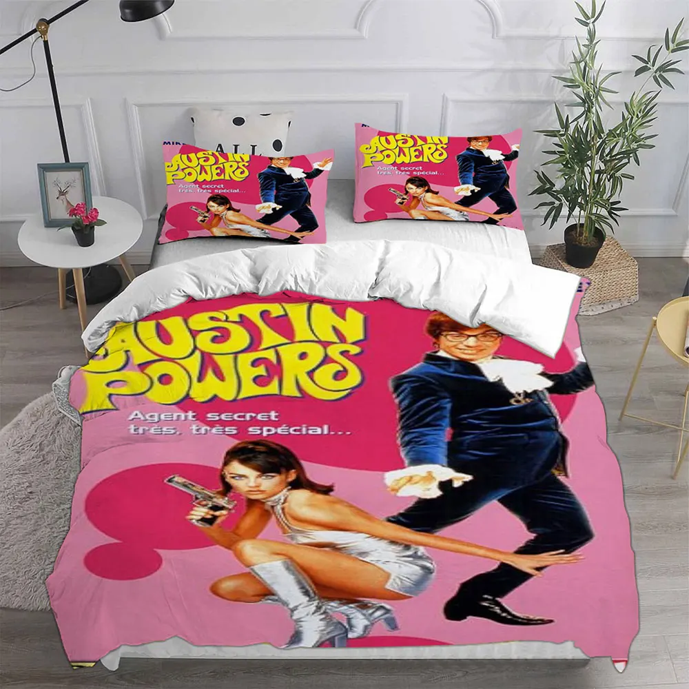 Austin Powers International Man of Mystery Bedding Sets Soft Bed Cover Comforter Duvet Cover Pillow Case 2-3 Pieces Sets