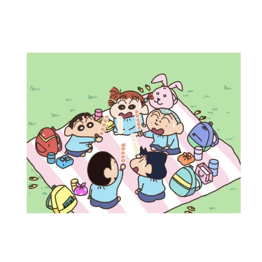 Crayon shin chan piquenique quebra-cabeças papelão/madeira 108/200/300/500/1000 pçs quebra-cabeças para adultos crianças presentes brinquedos jogos de família