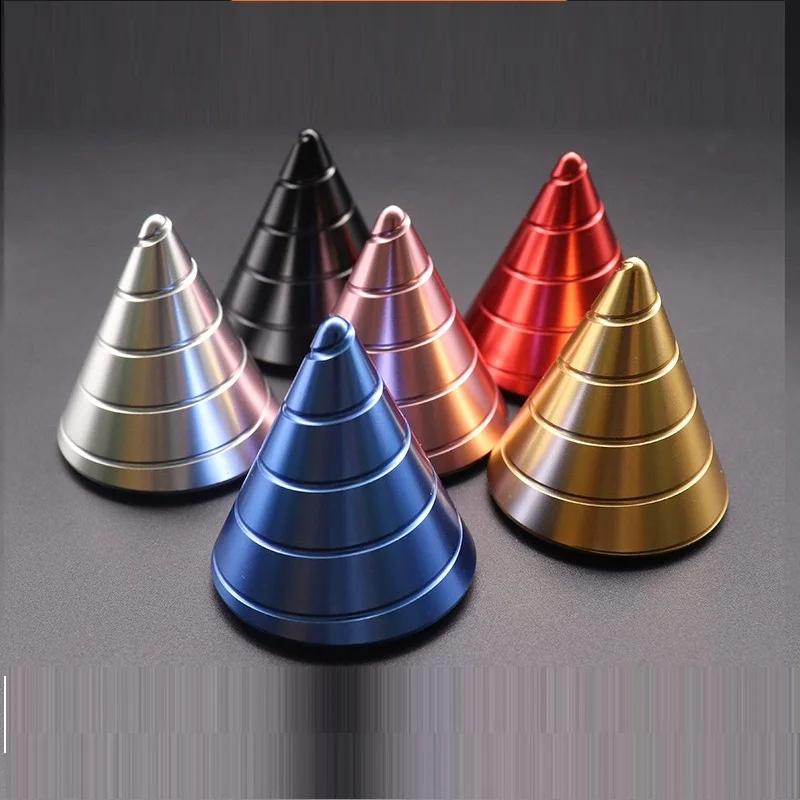 

30MM Adult Desktop Stress Relief Metal Aluminum Alloy Decompression Hypnosis Rotary Gyro Fingertip Toy Kinetic Cone Spinner Gift