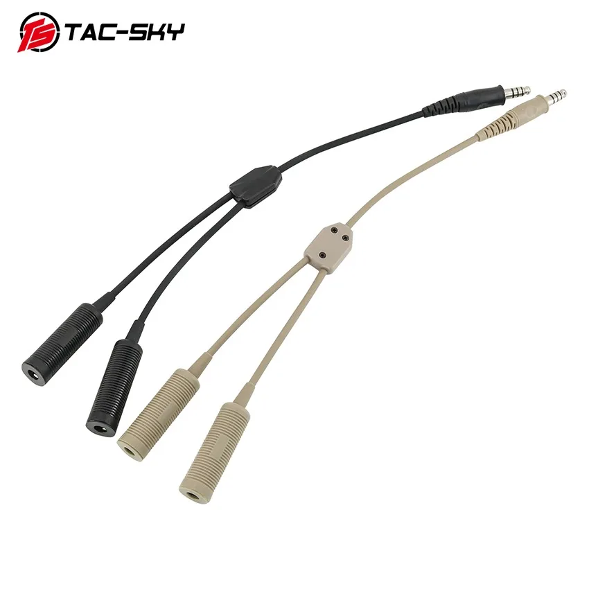 سماعة رأس TAC-SKY مزدوجة التمرير إلى كابل محول سماعة الرأس أحادي التمرير متوافق مع سماعة الرماية COMTAC/AMP/Soridn