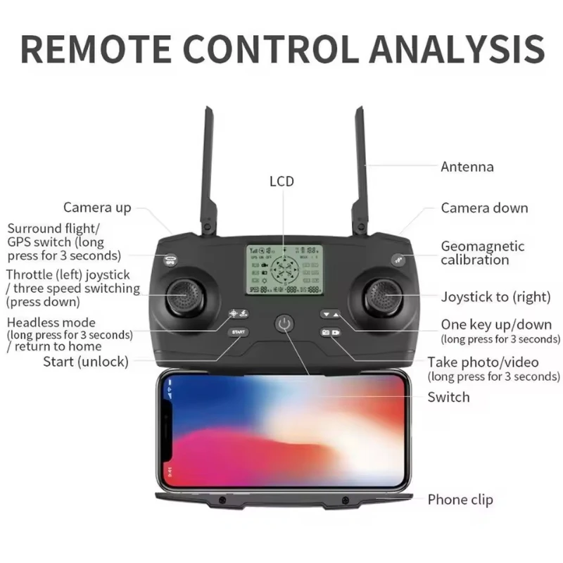 ل KF102 تحكم عن بعد RC الطائرة بدون طيار الارسال قطع الغيار KF102 ماكس تجنب العوائق الدفع تحكم ترقية الطائرة بدون طيار