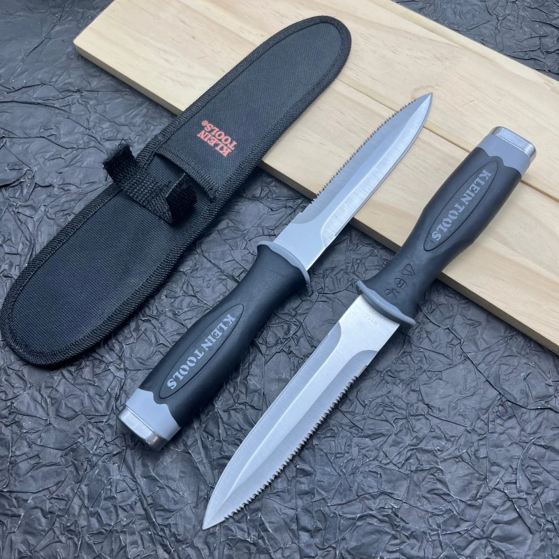 Stainless Steel Fish Fillet knife Outdoor Survival knife Chisel Knife with Rubber Handle Pocket Straight Knife