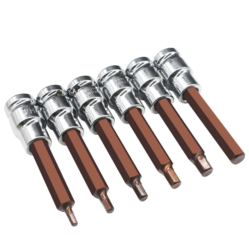 Professional 1/2 Drive Deep Impact Hex Socket Bit Extended Reach Hexagon Key Tool S2 Material Automotive Mechanical Part