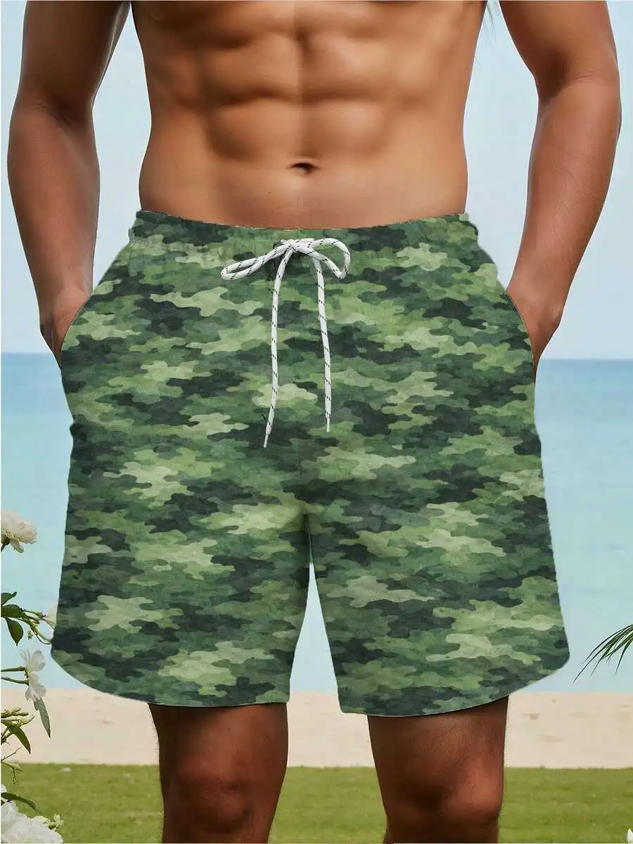 

Men Casual Drawstring Waist Shorts Solid White Loose Fit