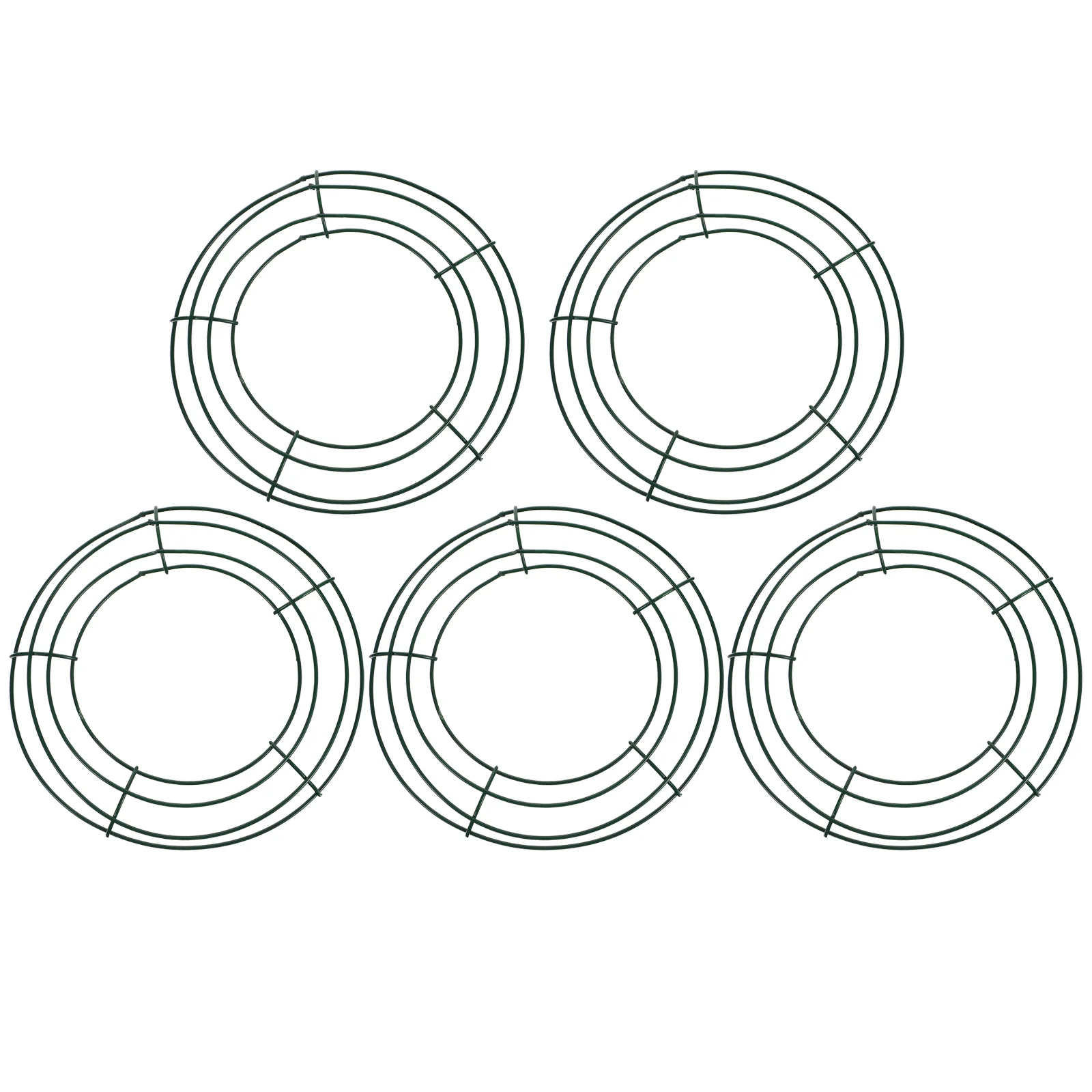 

5 Pcs Gold Vases Metal Wreath Hoop Making Supplies Frame Green Round Decorate for Christmas Wire Rings