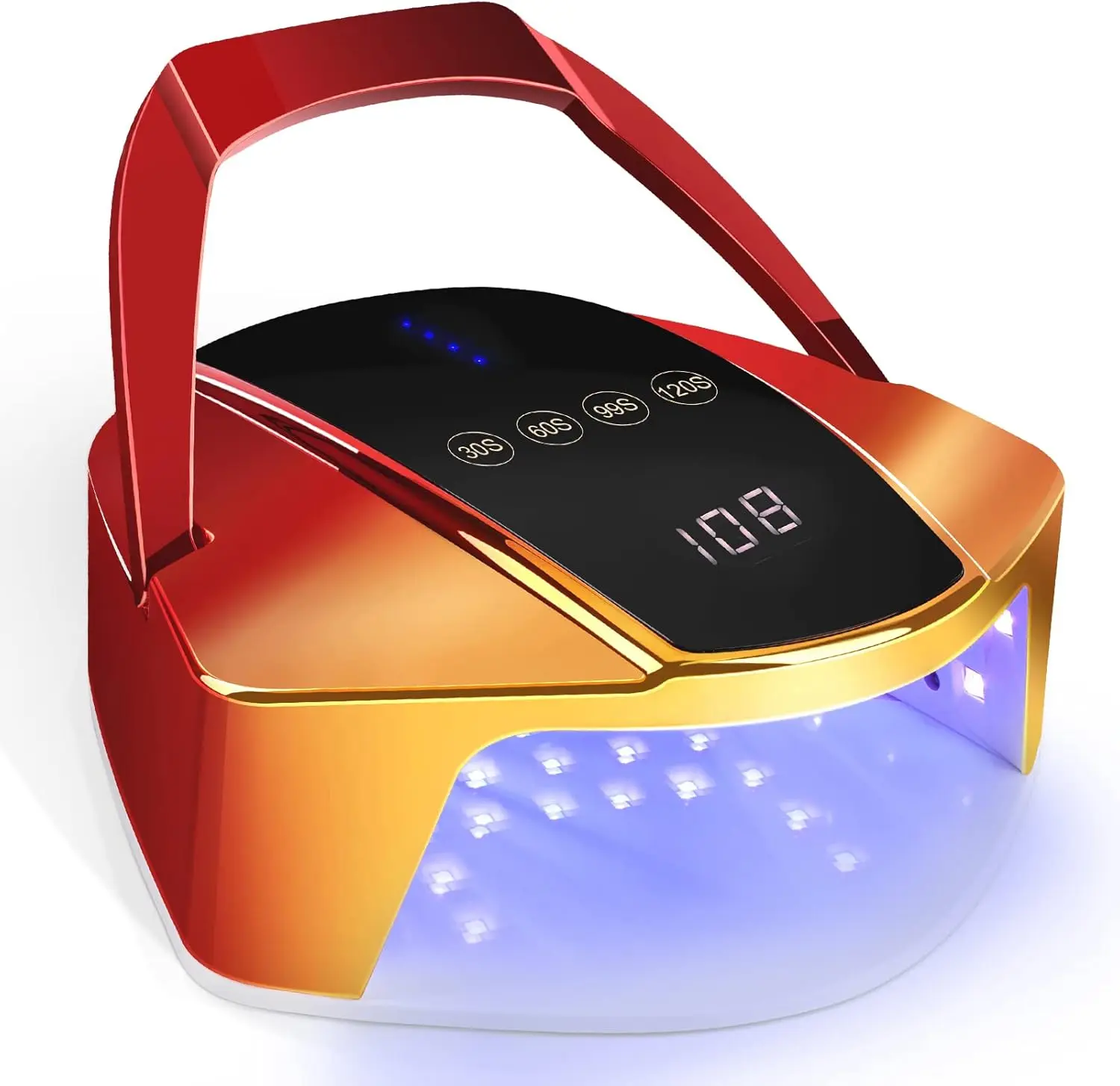 

96W Cordless LED Nail Lamp with Portable Handle, Auto Sensor & 4 Timers for Gel Nails
