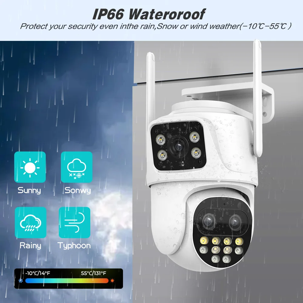 Imagem -05 - Outdoor Auto Tracking Ptz Video Surveillance Câmera Lens Cctv Segurança 4k 8mp 12mp 6k hd ip Wifi ip Zoom 8x 6mp