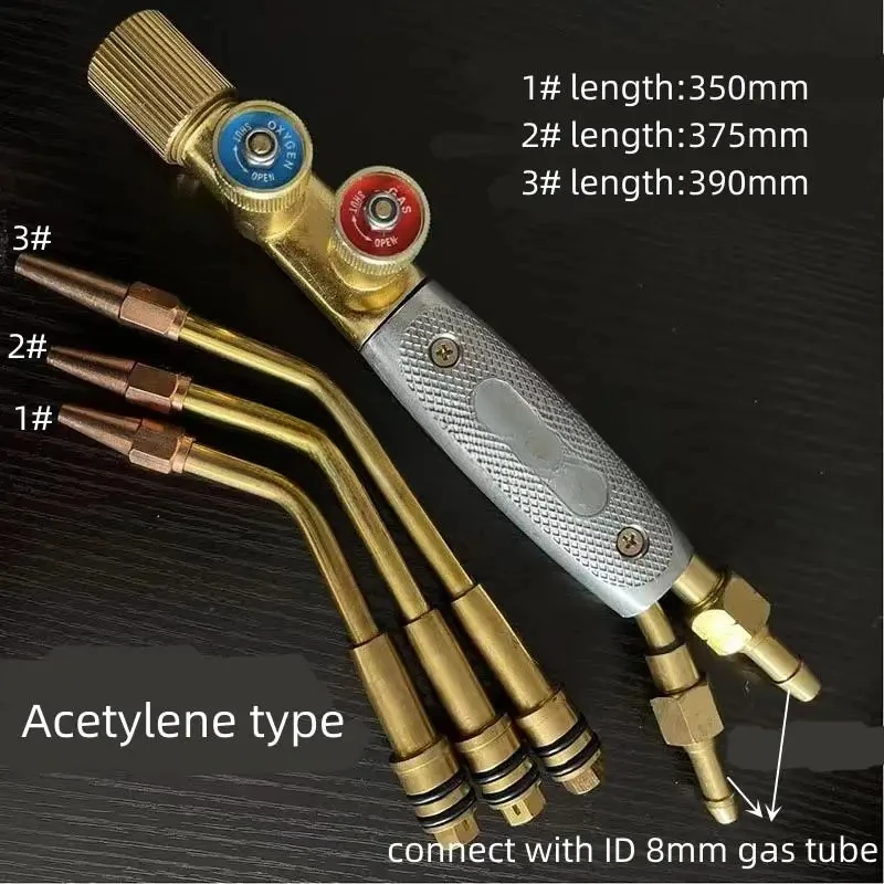 Pistola de soldadura de propano de acetileno y oxígeno con soplete de soldadura de gas giratorio