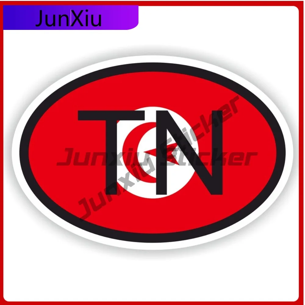 

Tunisia Country Code Tn Oval Sticker With National Flag Badge Sticker V125 Motorcycle Stickers For Car Personalized Custom Decal